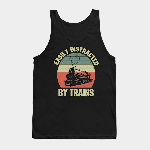 Easily Distracted By Trains Tank Top by banayan